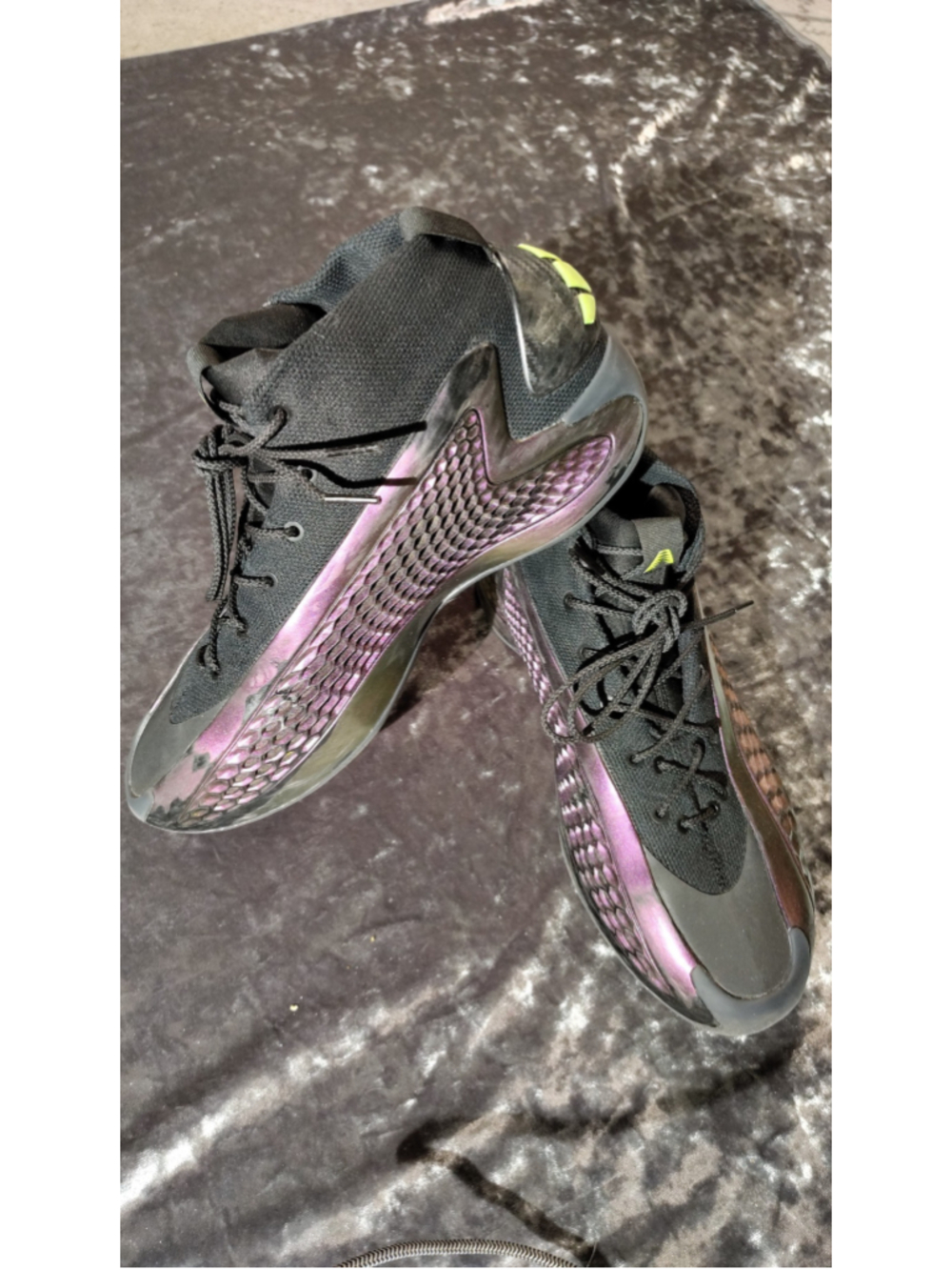 Men's Adidas Anthony Edwards Athletic Basketball Shoes Black and Purple size 11